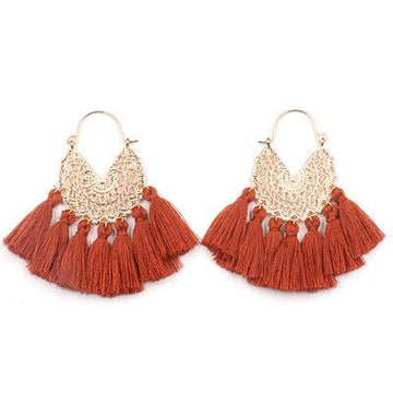 Bohemia Korean Big Tassel Earrings for Women Geometric Statement Earring Jewelry Gift Orecchini Pendientes Mujer Weekend Party daiiibabyyy